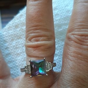 BEAUTIFUL multi colored stone ring size 8